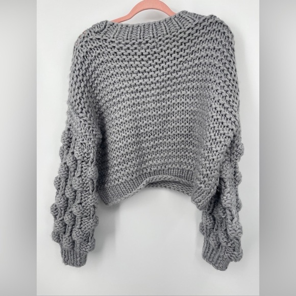 Dreamers Chunky Knit Sweater Size S/M Boho gray Artsy NWT - Picture 5 of 5